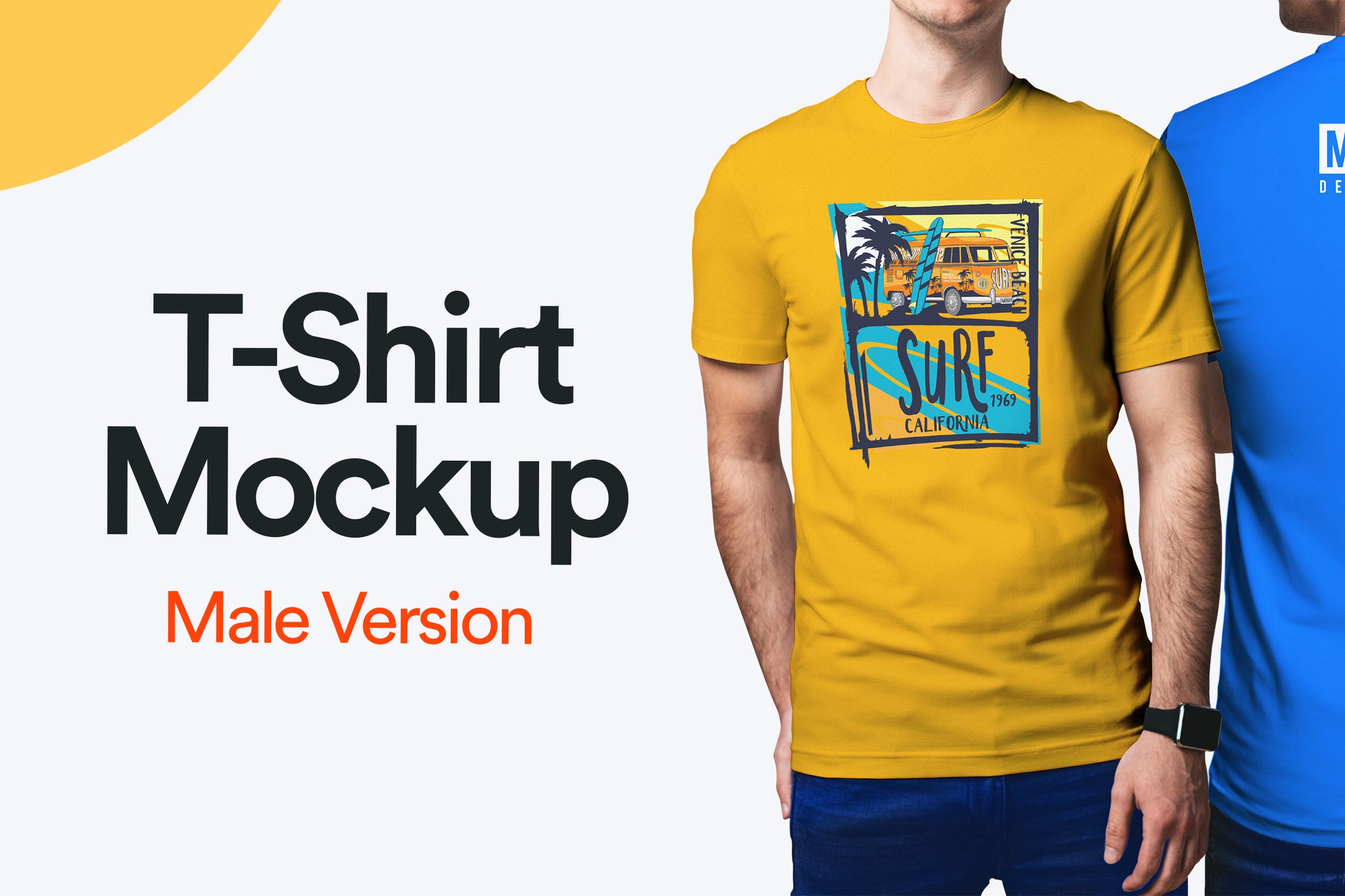 男士T恤模特上身效果样机模板v10 T-Shirt Mockup 10插图