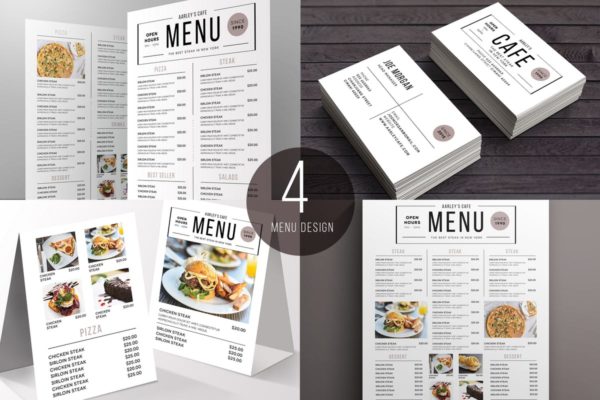 极简西式餐厅菜单设计套装 Simple Menu Pack
