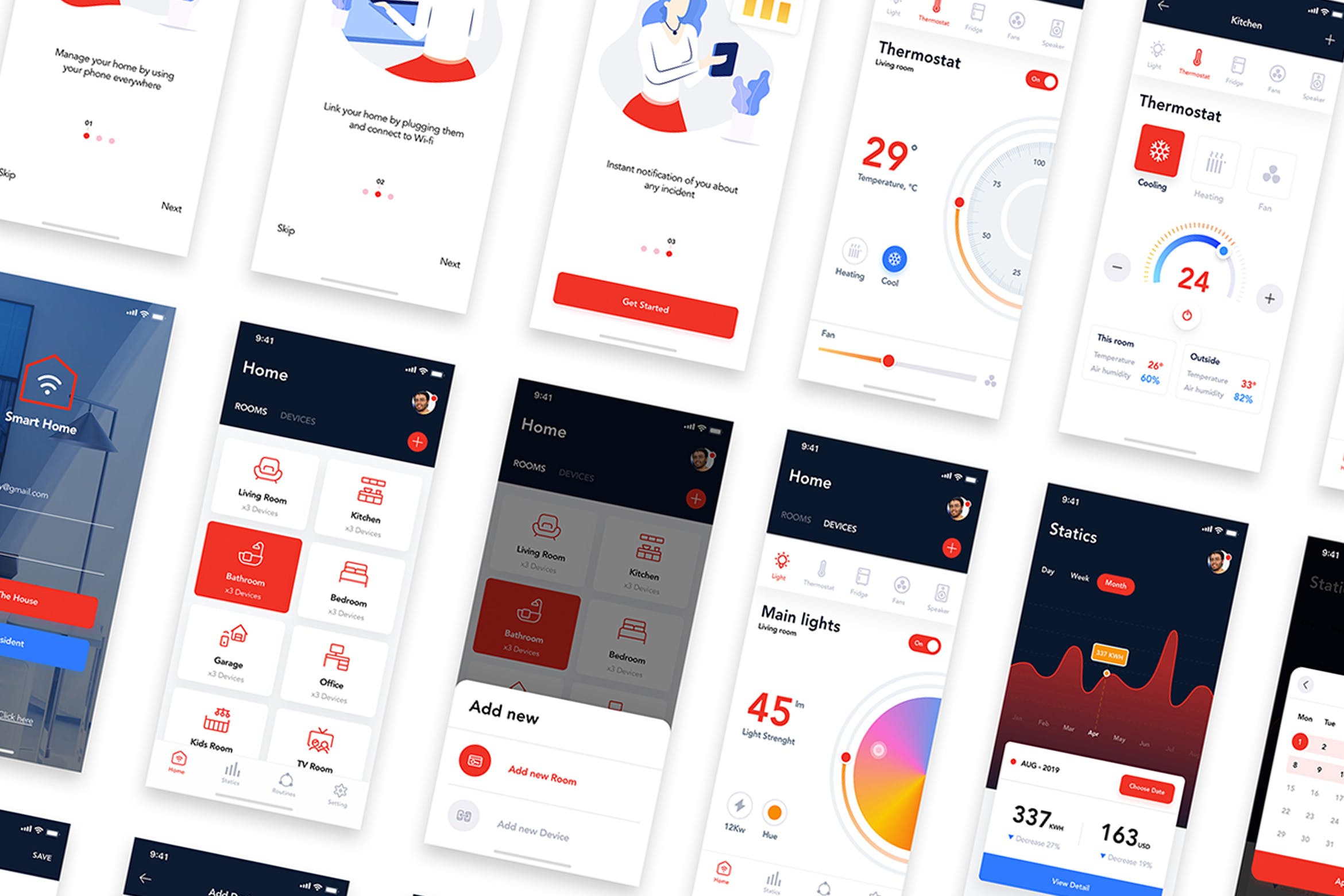 智能家居APP界面设计UI套件[for XD] Smart Home UI Kit – XD Version插图