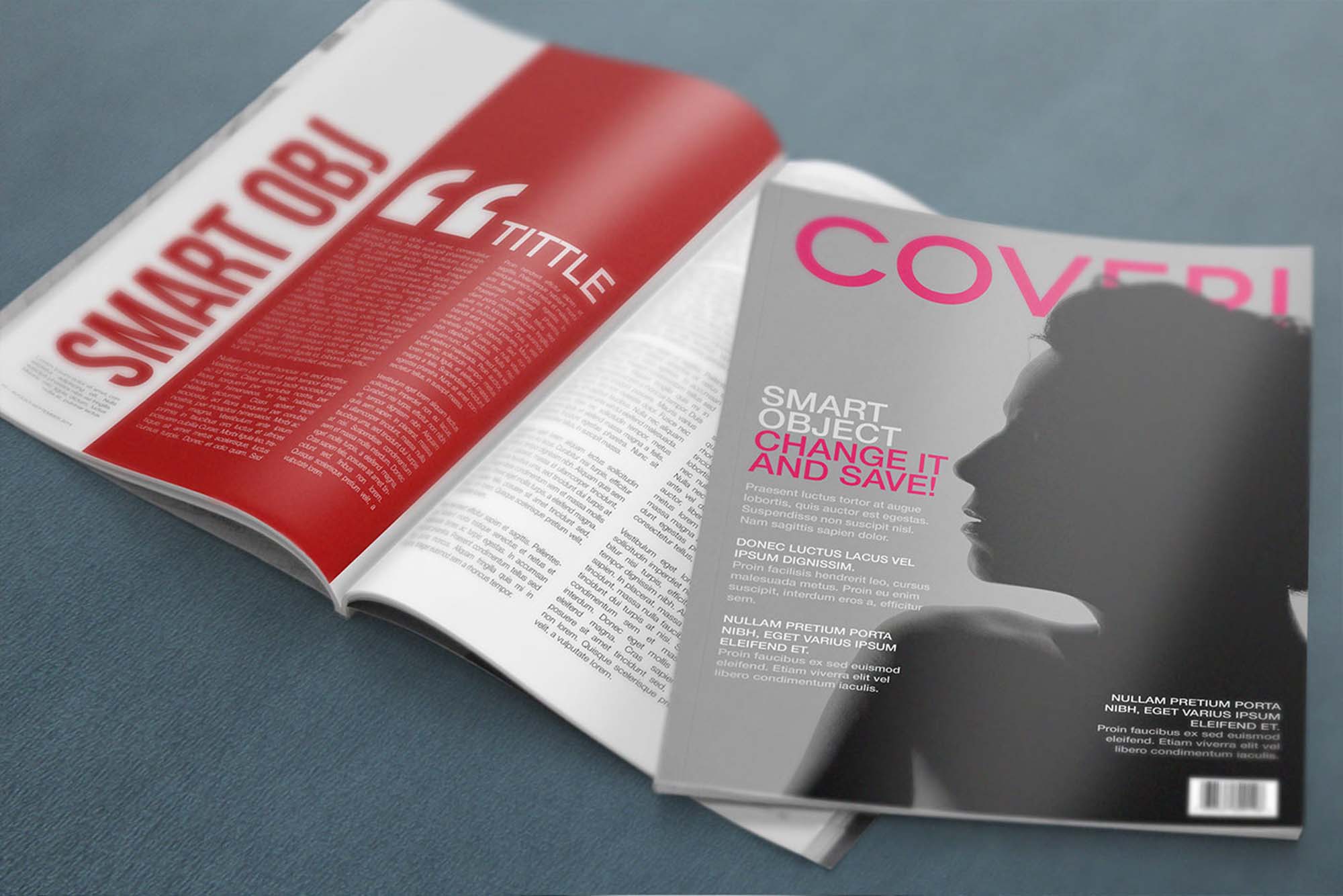 杂志封面&内页版式设计效果图样机 Free Psd Magazine Mockup插图(2)