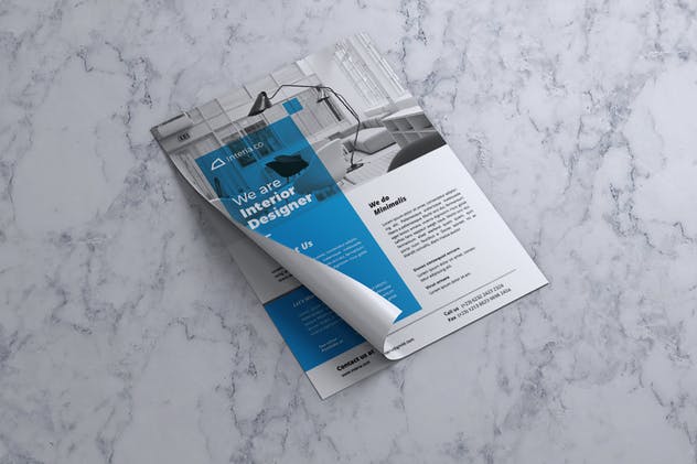 室内装修设计策划公司传单设计模板v2 Interior Design Flyer Vol. 02插图(2)
