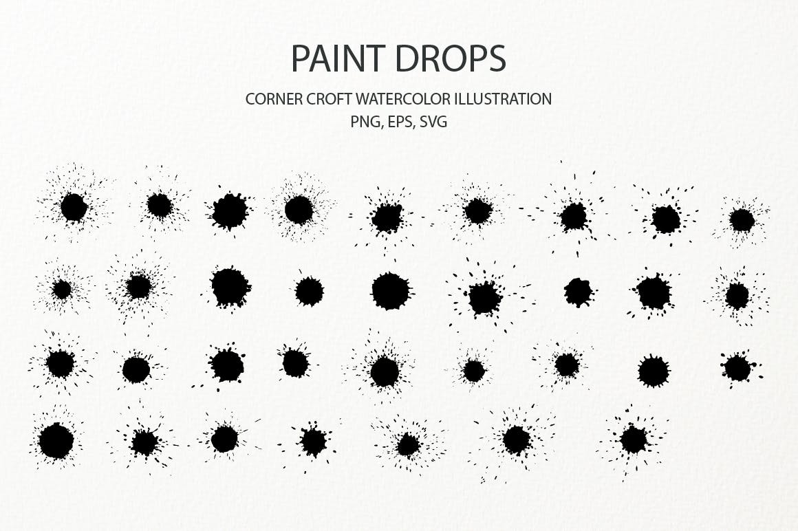 水彩手绘水滴纹理背景素材合集 Watercolor Paint Drop Collection插图(4)