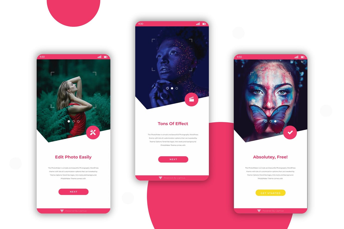 创意照片应用APP应用引导页启动页设计模板 Onboarding App Design Template插图
