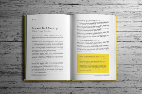 精装图书内页排版设计展示样机素材库精选模板 Hard Cover Book Mockup