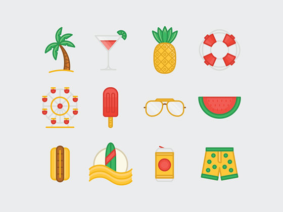 Summer Colorful Icons素材之家精选sketch素材