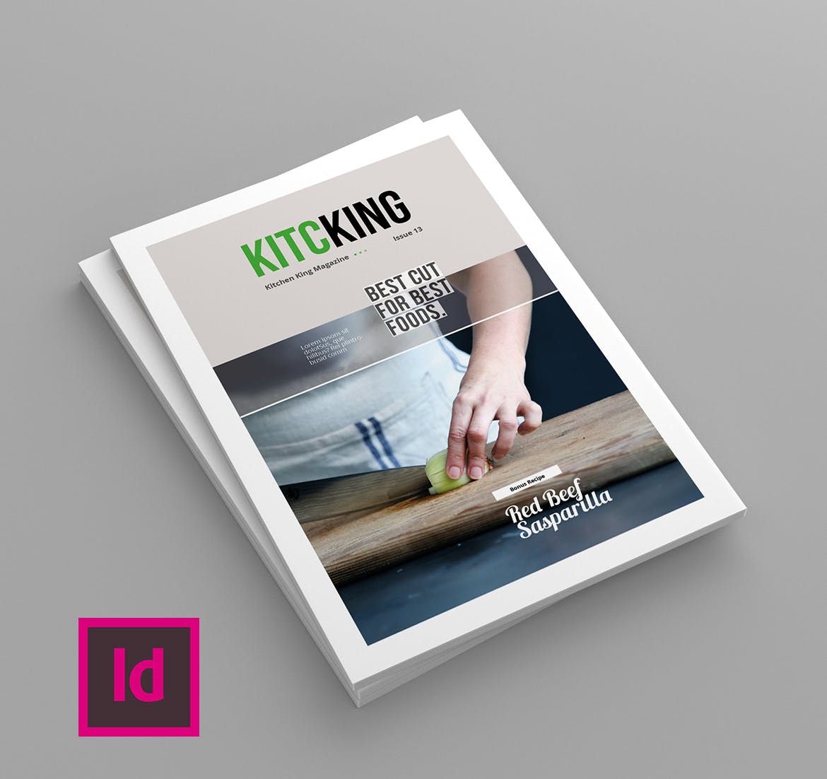 美食素材库精选杂志排版设计模板 Kitcking – Magazine Template插图(1)