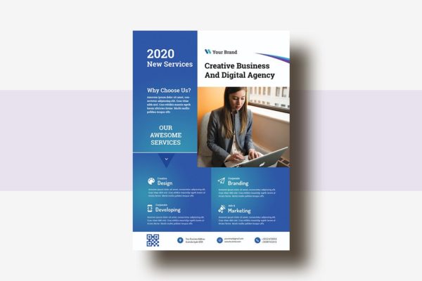 互联网服务公司广告海报传单设计模板v26 Business &amp; Corporate AD Flyer Template V-26
