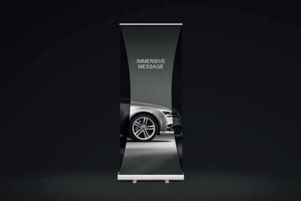 双层易拉宝Banner海报设计样机模板 Dual Roll-up Banner Mock-up
