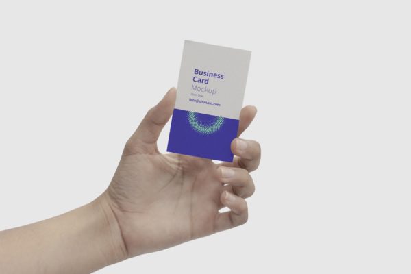 手持企业品牌名片视觉设计样机模板 Business Card Hand Mockup