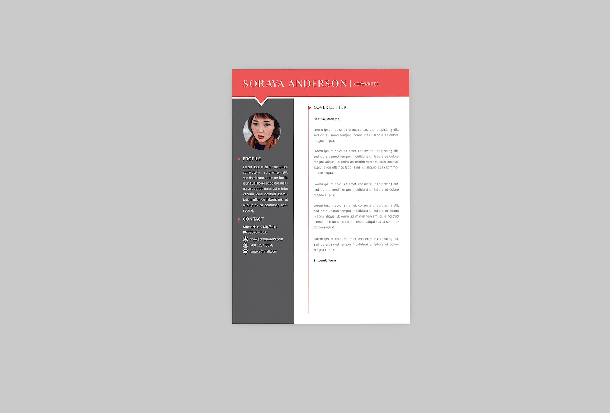 文字编辑职位素材库精选简历模板 CopyWriter Resume Designer插图(1)