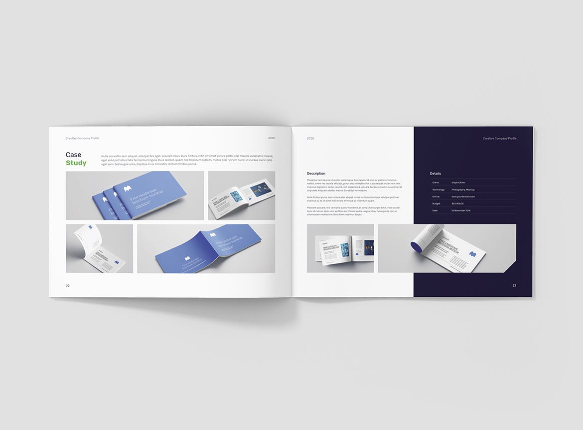 创意多用途横版设计风格企业公司画册排版设计模板 Creative Multipurpose Company Profile Landscape插图(12)