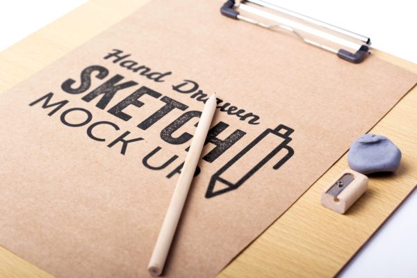 素描绘画作品预览样机模板#2 Sketch And Drawing Mockup Template #2