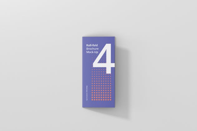 四折页迷你DL传单小册子样机模板 Roll-Fold Brochure Mockup – DL DIN Lang插图(12)