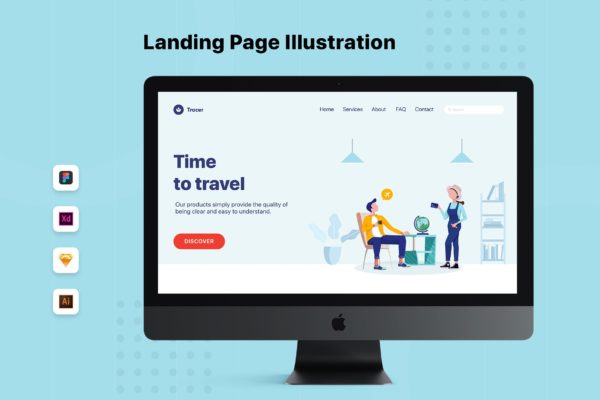 企业旅游计划主题网页Banner&amp;落地页设计素材库精选 Colleagues Talking About Travelling Web Banner