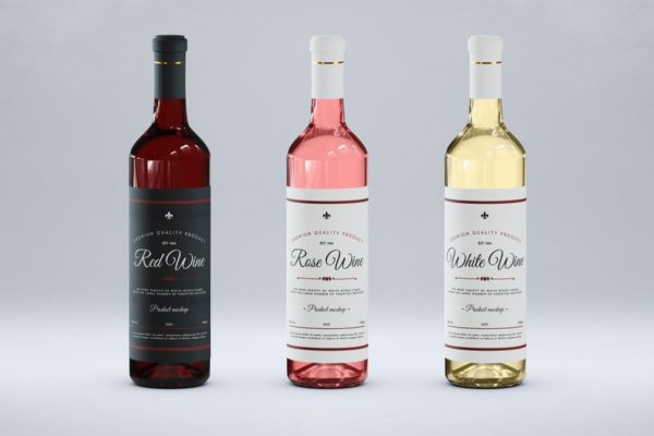 白酒洋酒酒瓶外观设计样机模板 Wine Bottle Mock-Up