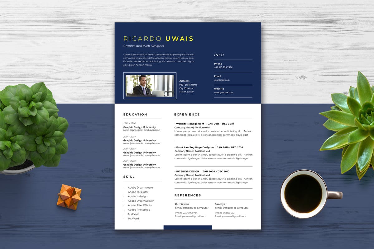 分段式个人专业简历模板下载v4 Cv / Resume vol.4插图