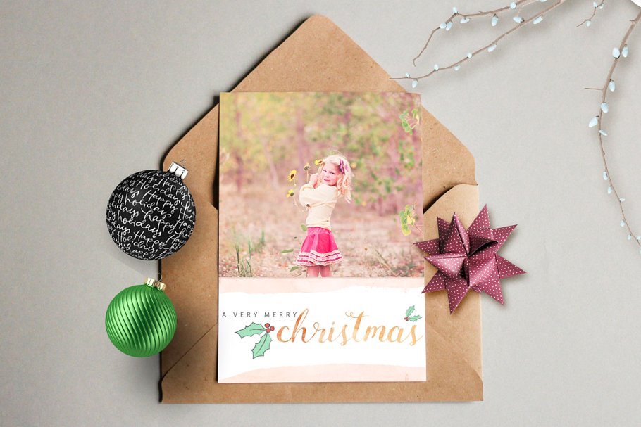 圣诞节贺卡设计模板合集 Design your own Christmas Cards插图(1)