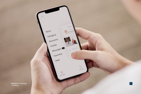 手持iPhone 11手机屏幕演示素材库精选样机模板 iPhone 11 Mockups