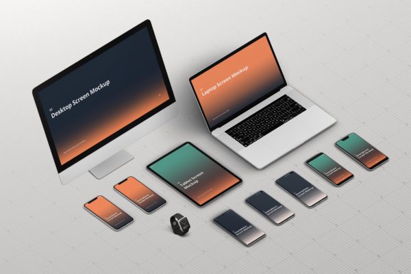 响应式设计作品效果预览智能设备素材库精选样机合集 Multi Device Screen Mockup Creator