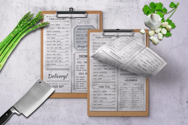 复古简约设计风格餐厅菜单设计模板 Vintage A4 &amp; US Letter Menu