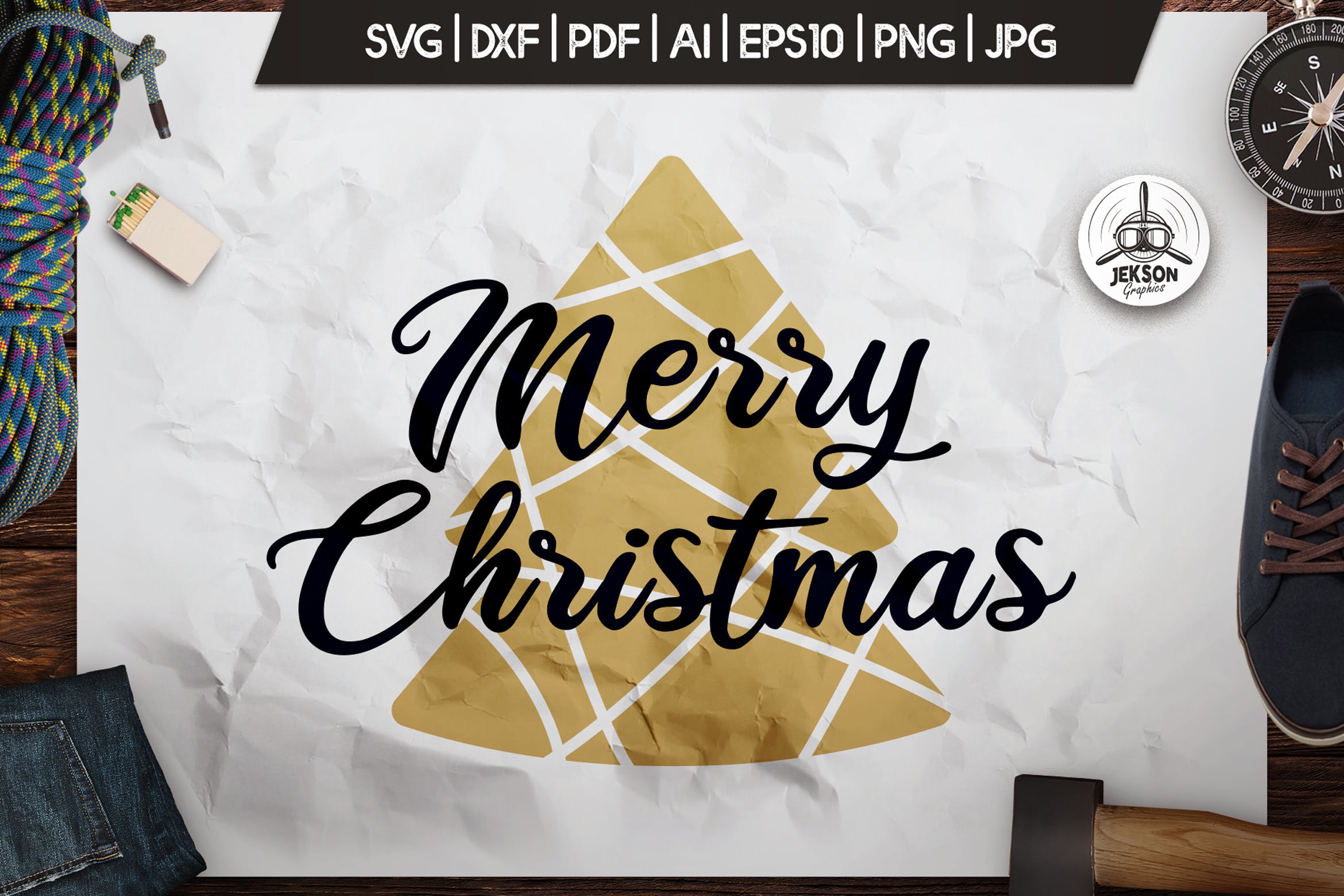 圣诞树矢量插画圣诞节主题T恤印花设计模板 Merry Christmas T-Shirt. Vector Print, Tree SVG插图
