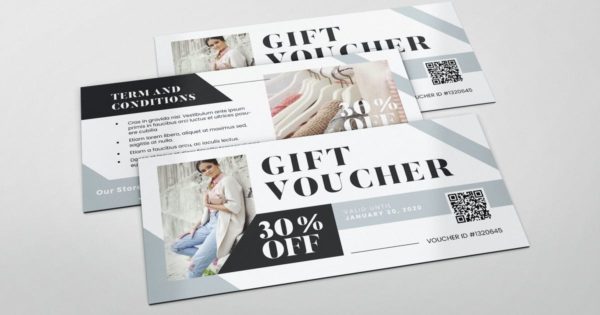时尚精品店礼品券＆优惠券AI&amp;PSD模板素材 Fashion Boutique AI and PSD Gift Voucher