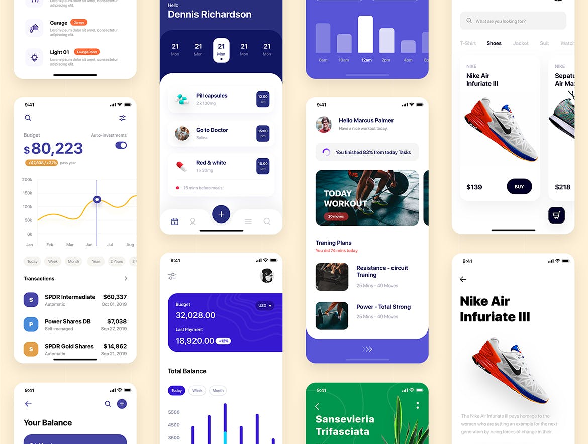 信用卡生活APP应用UI界面设计FIGMA模板 PLATIN – Multipurpose Card-based_FIGMA插图(2)