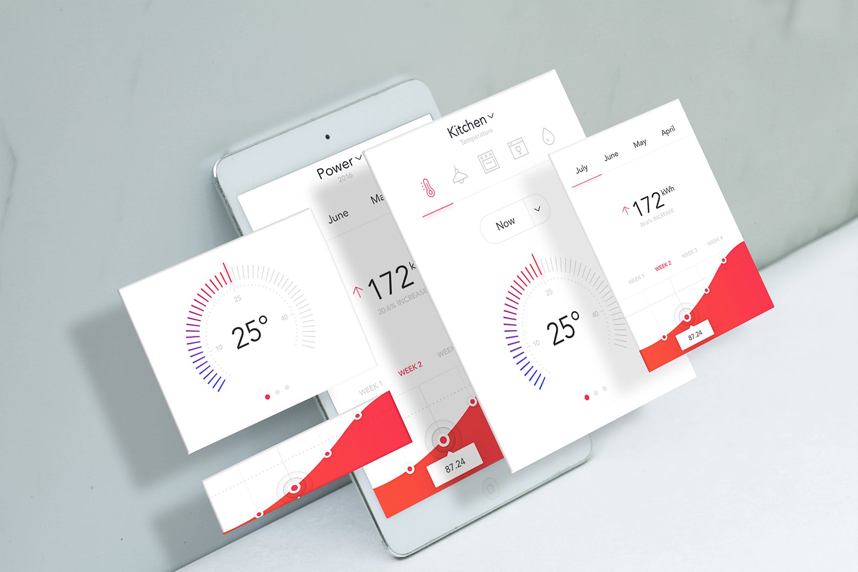 UI设计效果图素材库精选样机模板 Tablet Mobile Layers Mockup插图