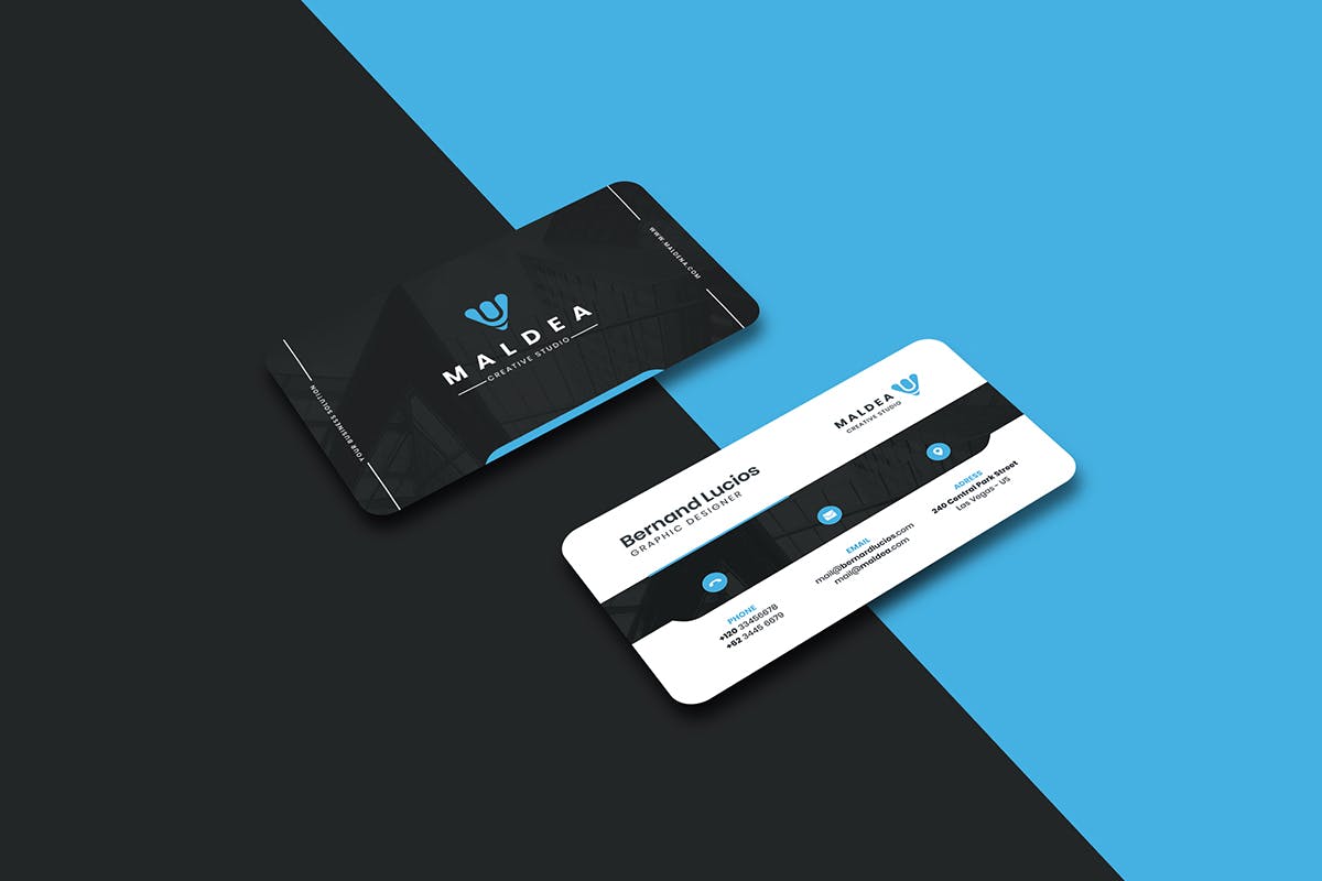 创意版式设计圆角企业素材库精选名片模板 Business Card插图