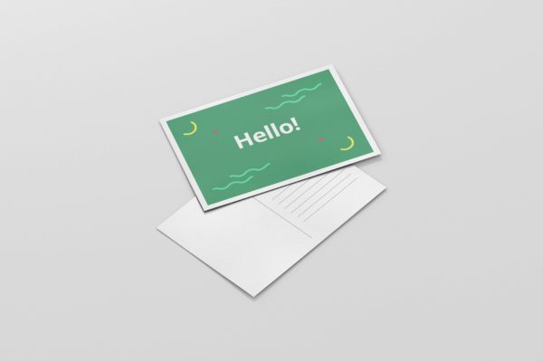A6尺寸明信片/传单设计效果图样机 A6 Postcard / Flyer Mockup