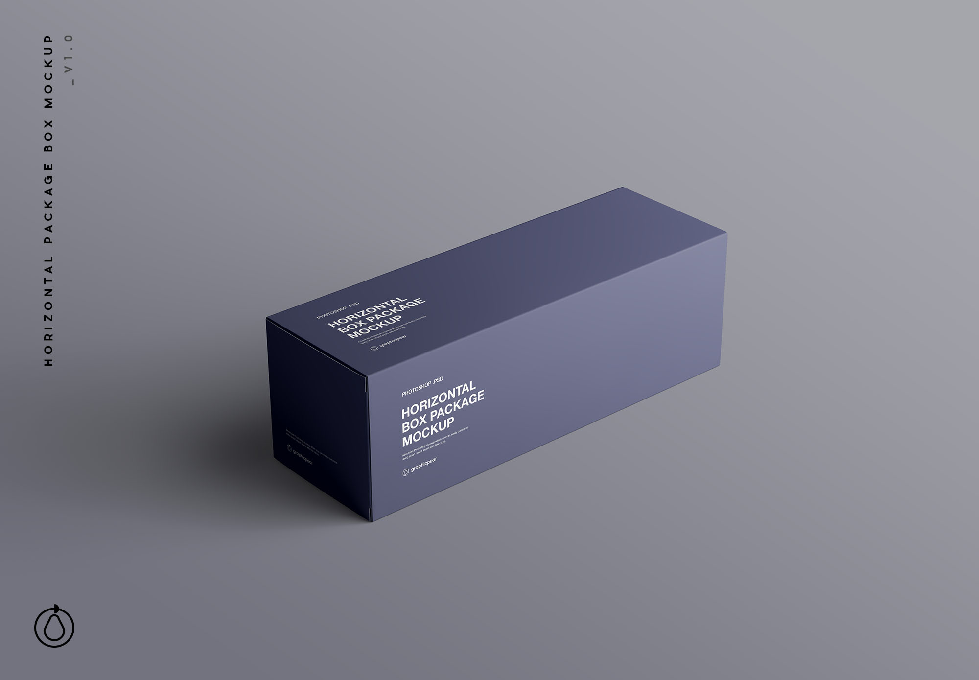 水平长方体产品包装盒定制设计样机模板 Horizontal Package Box Mockup插图