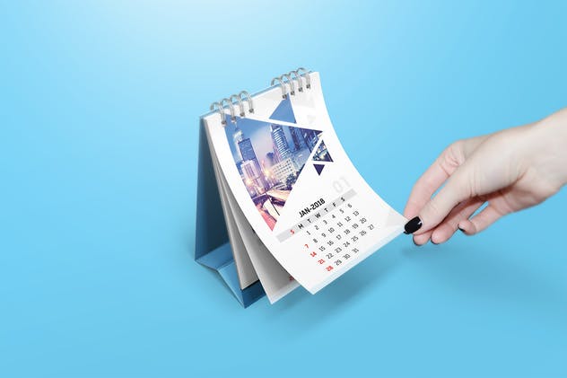 活页台历日历样机模板 Desk Calendar Mockups插图(3)