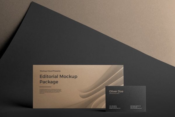 高端品牌企业办公名片/信封样机模板 Stationery Mockup
