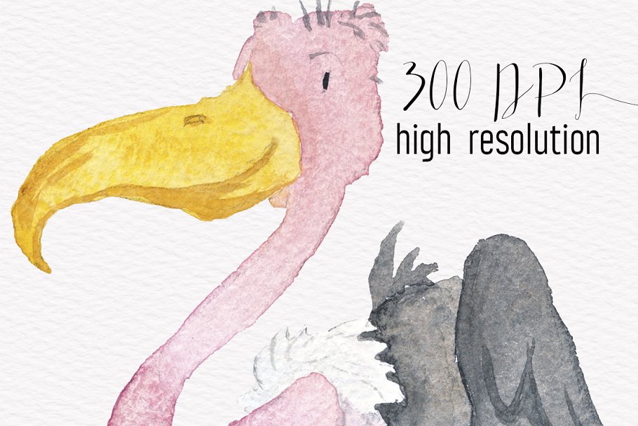 水彩动物剪切画 Different Watercolor Animals Vol.2插图(2)