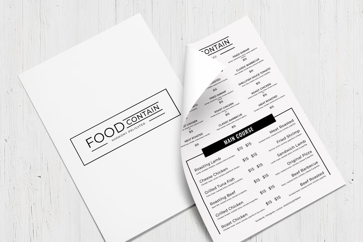 简约风西式餐厅素材库精选菜单模板v49 SGM – Food Menu. 49插图(3)