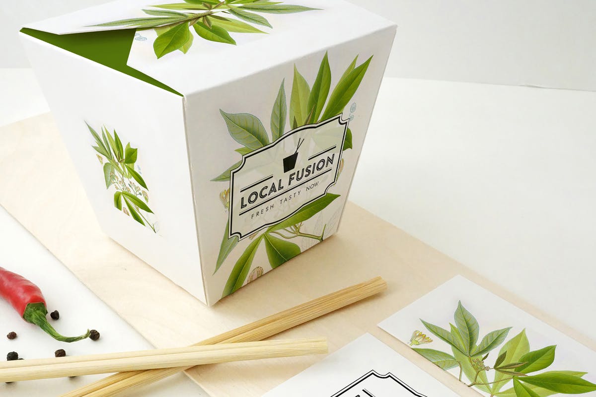 食品外卖纸盒样机模板 Food Box Mockup插图