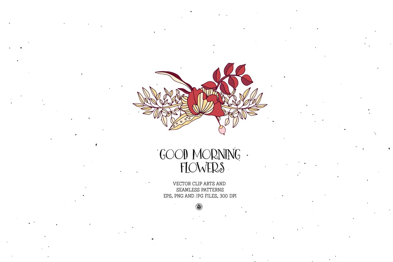 插花艺术水彩手绘图案无缝花样纹理背景素材 Good Morning Flowers插图(5)