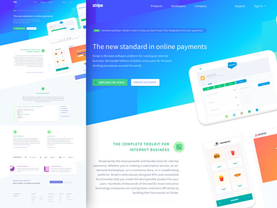 Stripe 主页素材之家精选sketch素材