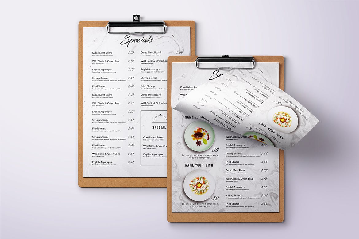 极简优雅设计风格西餐厅菜单设计模板 Minimal Elegant Food Menu Bundle插图(7)