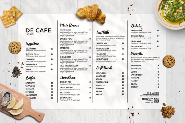 西式咖啡店/面包店/蛋糕店素材库精选菜单模板v4 Resto Food Menu Vol. 4
