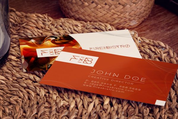企业名片正反面设计效果图预览样机02 Business Cards Mockup 02