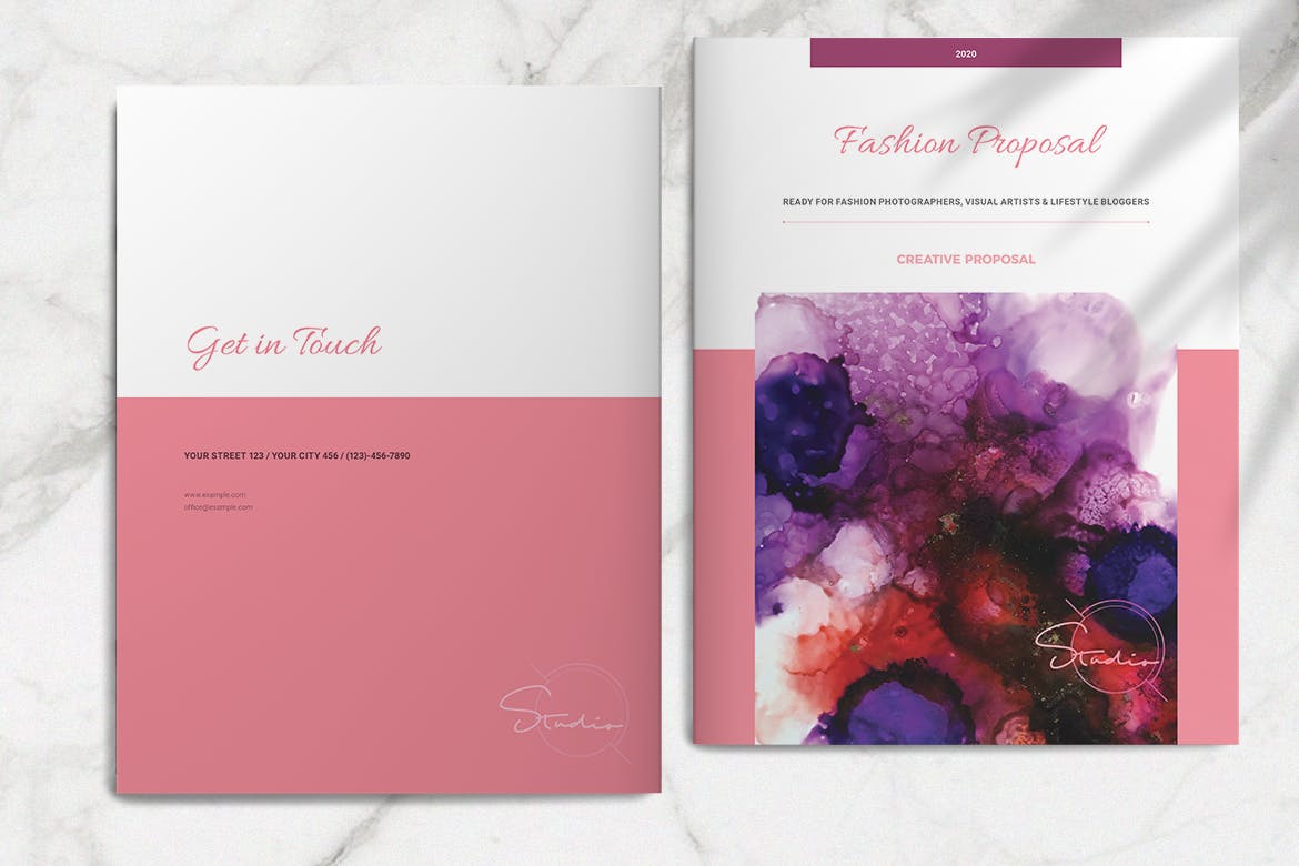 粉红时尚行业项目提案版式设计模板 Pink Fashion Proposal Layout插图(2)