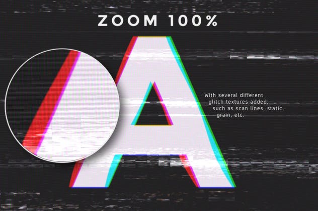 复古老电视失真信号故障PS字体样式Vol.II Photoshop Glitch Text Effects Vol. II插图(7)