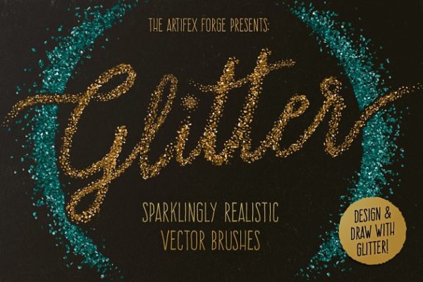 闪闪发光闪粉AI笔刷 Glitter Brushes