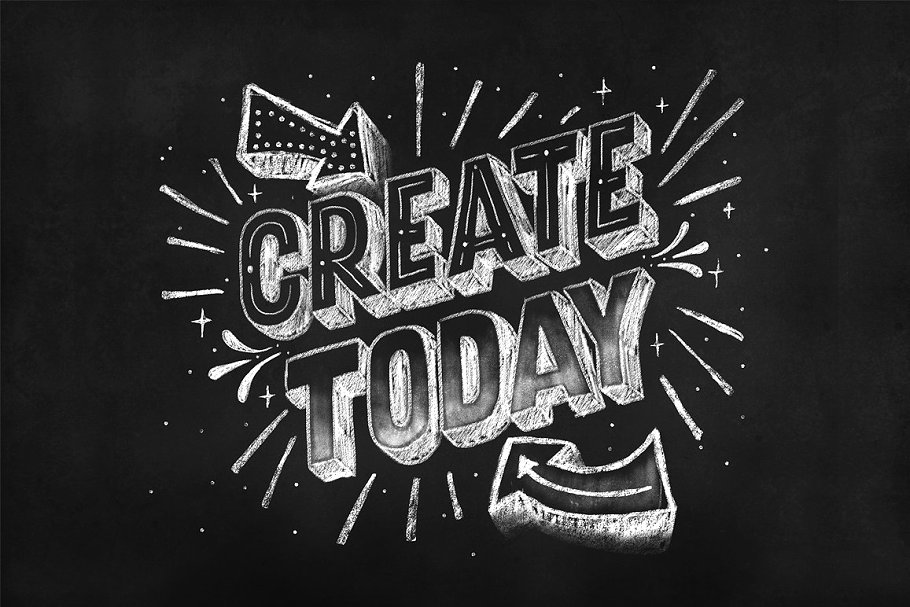 粉笔字体PS笔刷 Chalk Dust – Photoshop Lettering Kit插图(8)