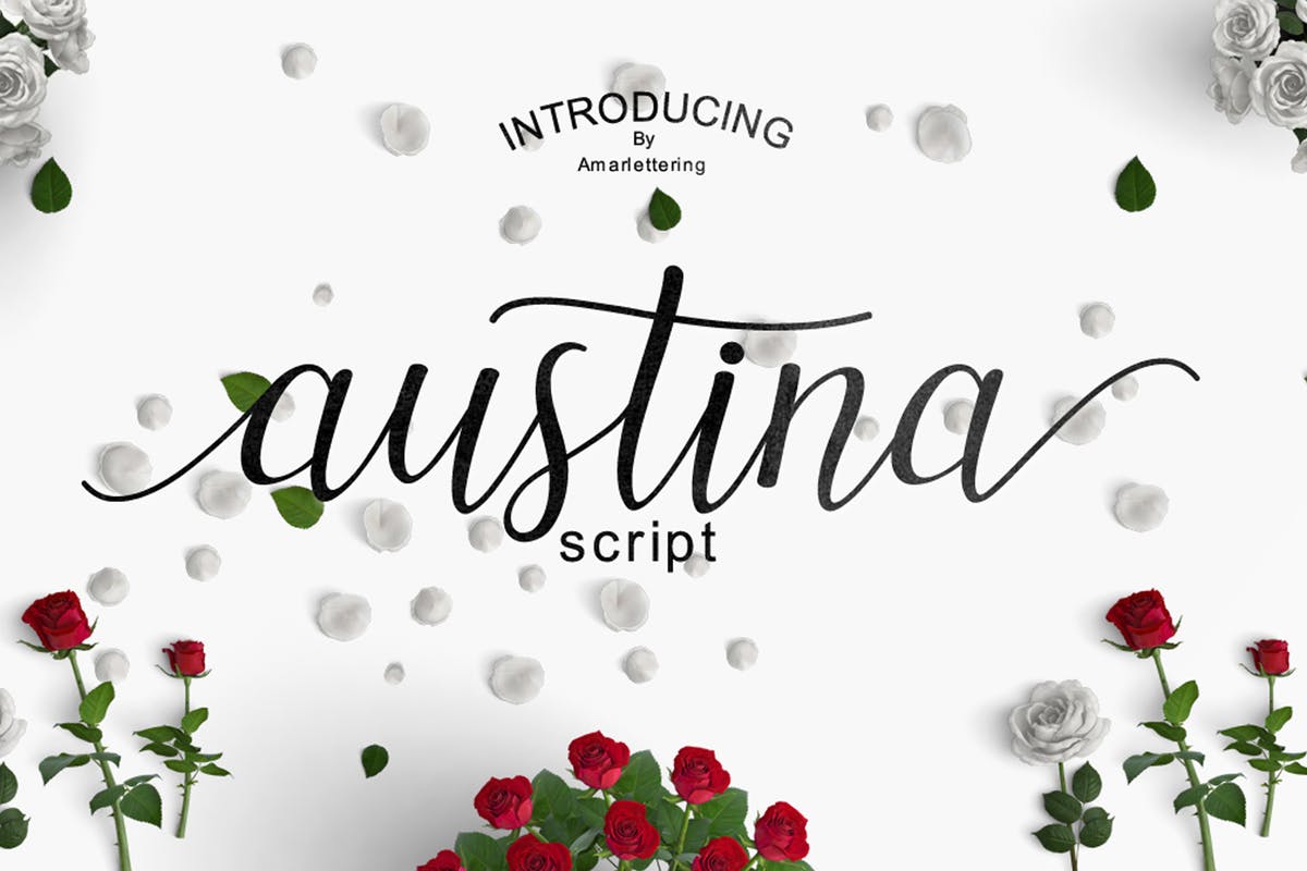 优雅线条手写英文脚本字体 Austina Script插图