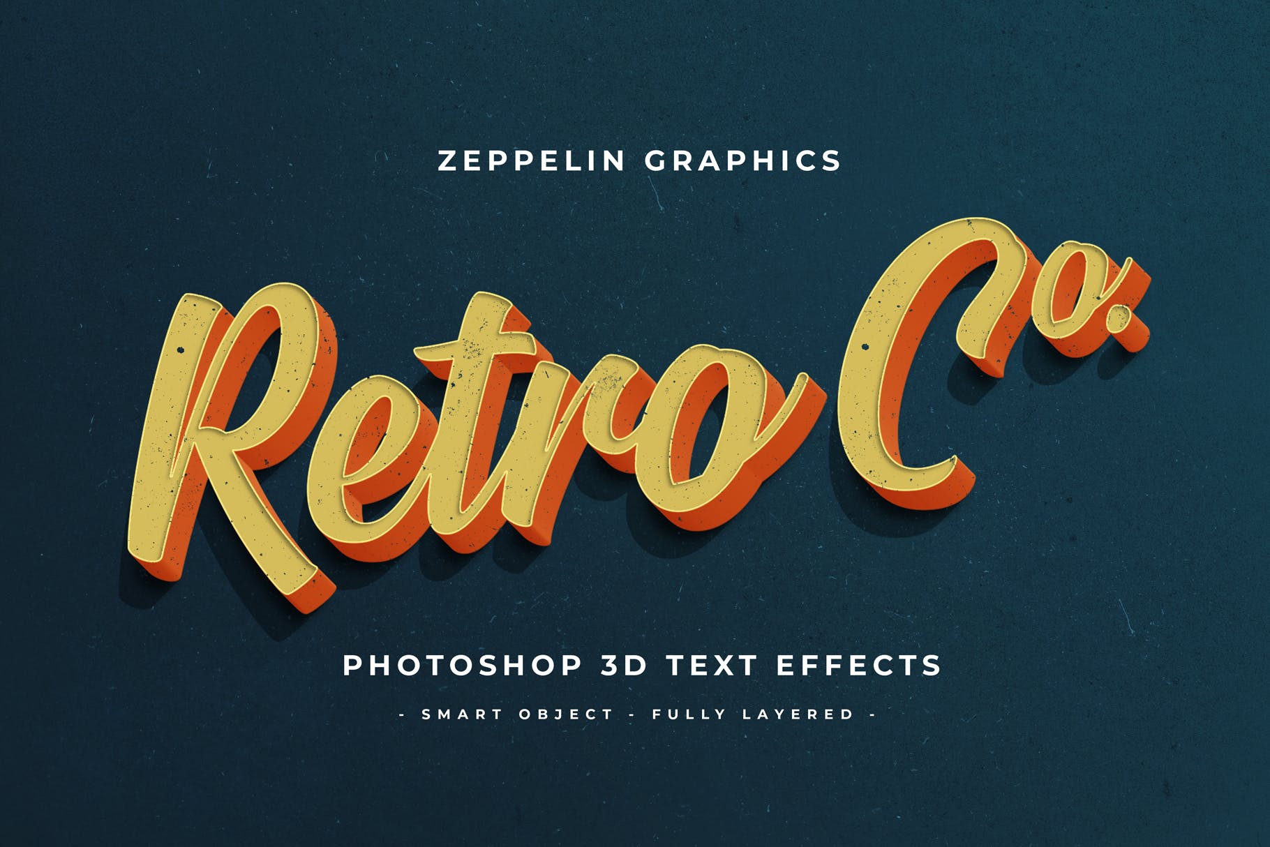 复古设计风格3D立体字体样式PSD分层模板v7 Vintage Text Effects Vol.7插图(2)