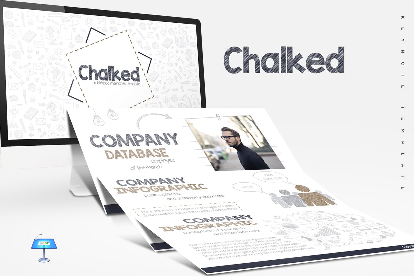 黑板画设计风格Keynote创意演示文稿设计模板 Chalked – Keynote Templates插图