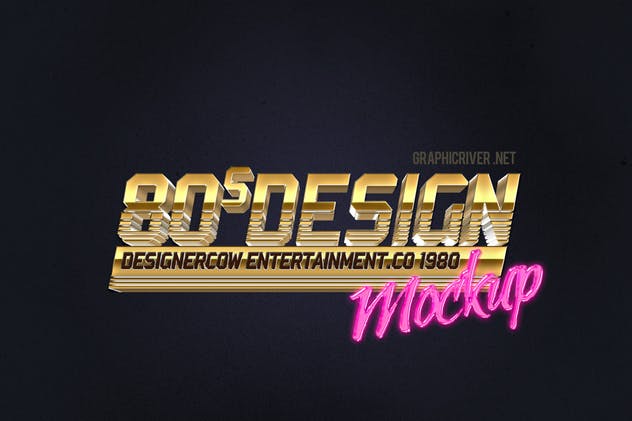 80年代复古风格文本特效文字样式v1 80’s Style Text Mockups V1插图(5)