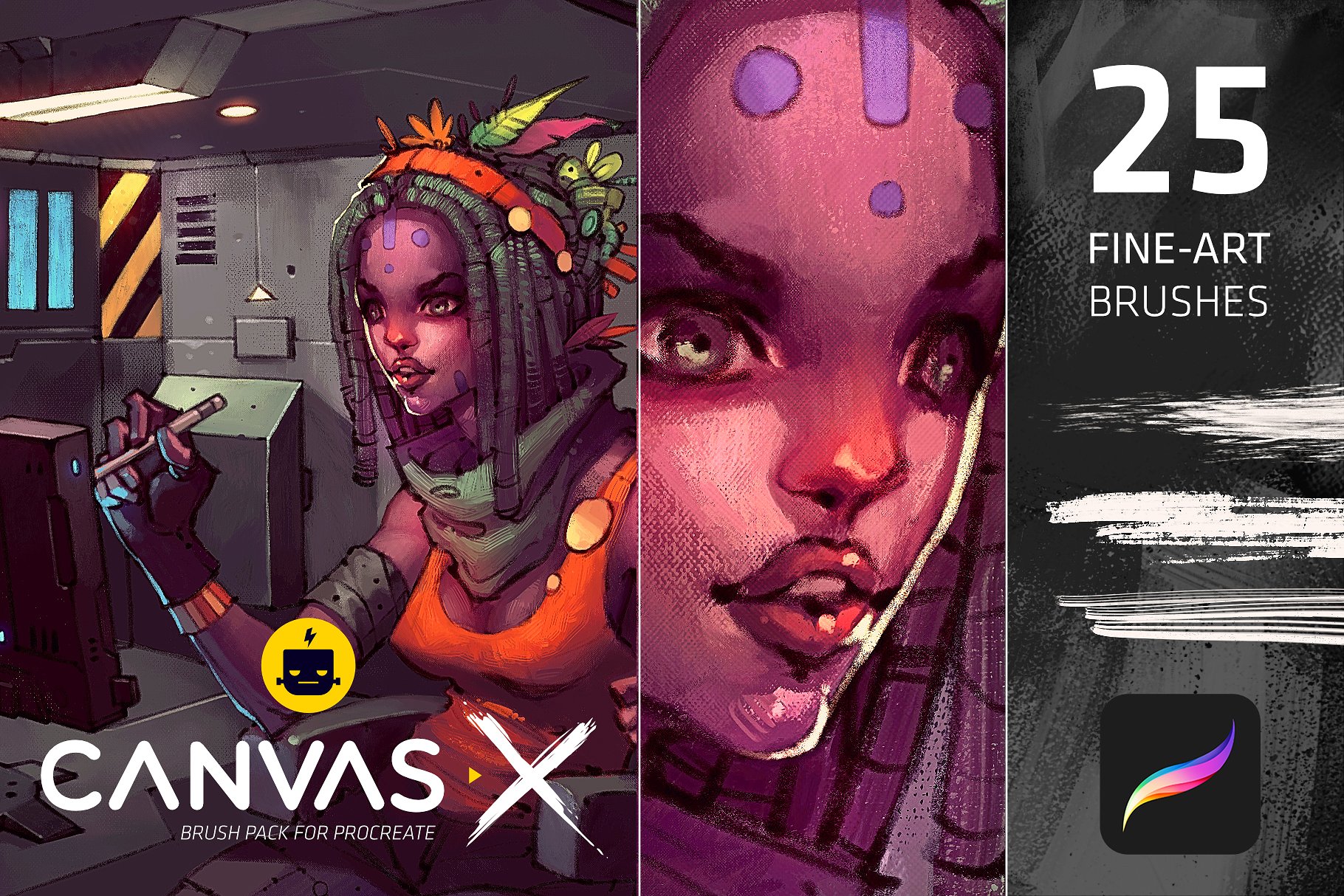 超级手绘插画Procreate笔刷 Canvas X – Procreate Brush Pack插图